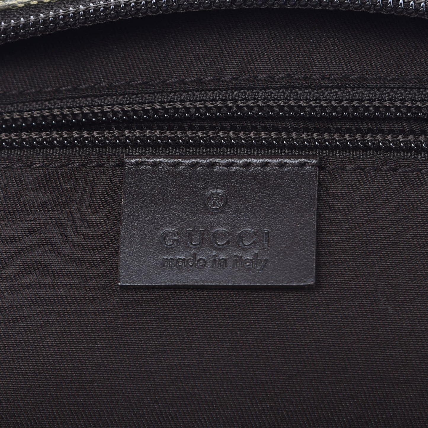 GG Monogram Large Web Handle Bucket Tote Brown