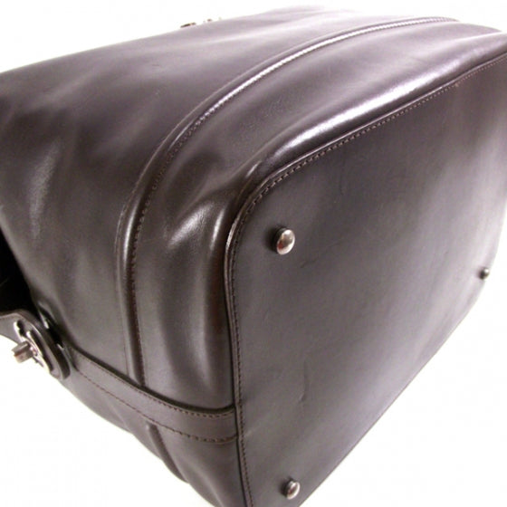 Calfskin Leather Doctor Bag Brown