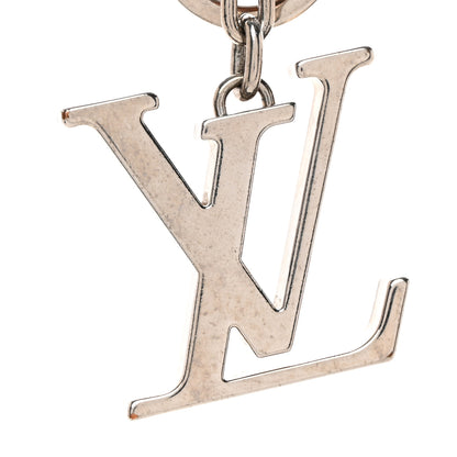 Louis Vuitton Metal Palladiium Finish LV Initiales Bag Charm Key Holder Silver 4 of 5