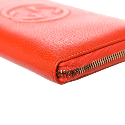 Gucci Pebbled Calfskin Soho Zip Around Wallet Sun Orange 9 of 11