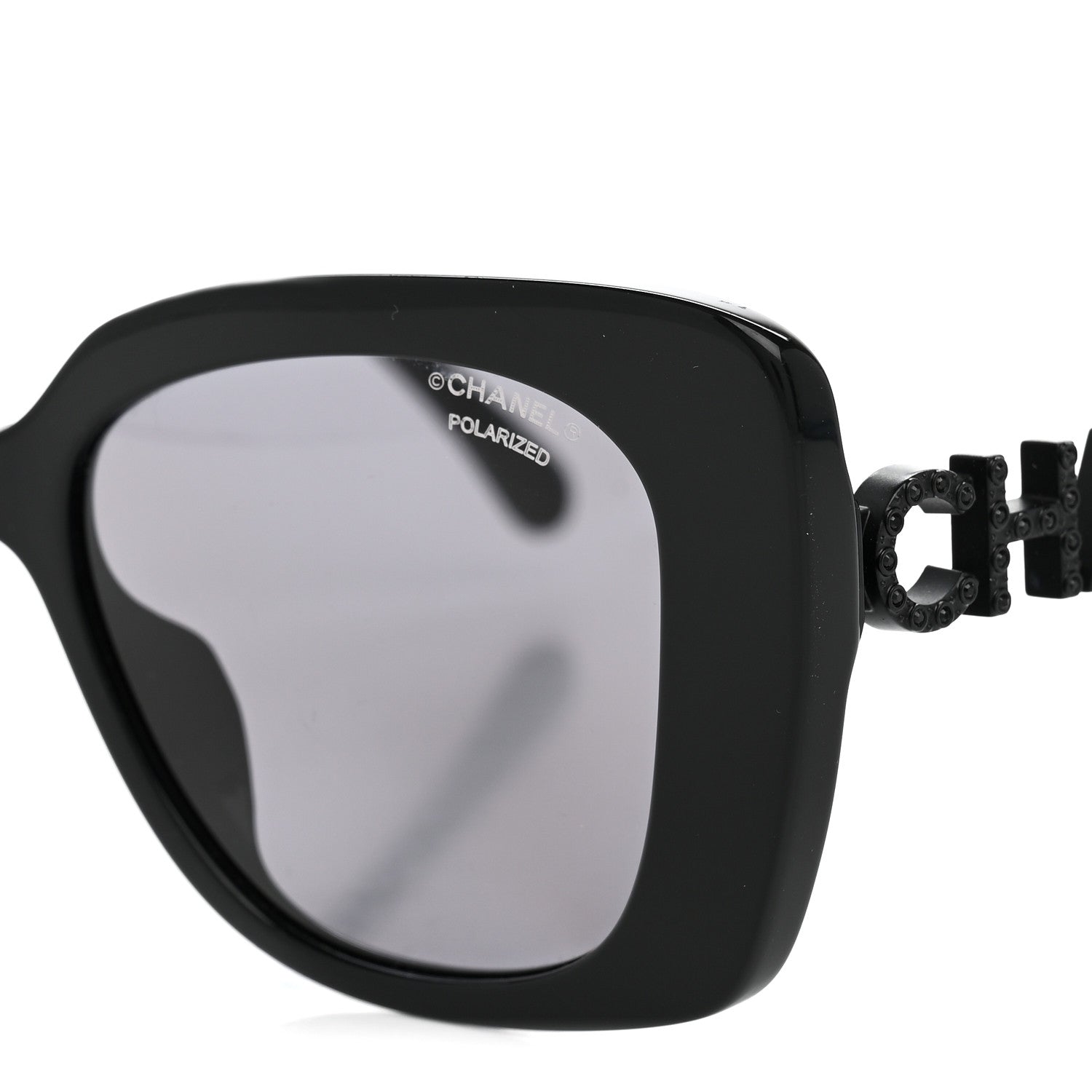 Chanel Acetate Strass Polarized Square Sunglasses 5422-B-A Black 7 of 8