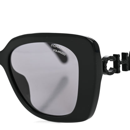 Chanel Acetate Strass Polarized Square Sunglasses 5422-B-A Black 7 of 8