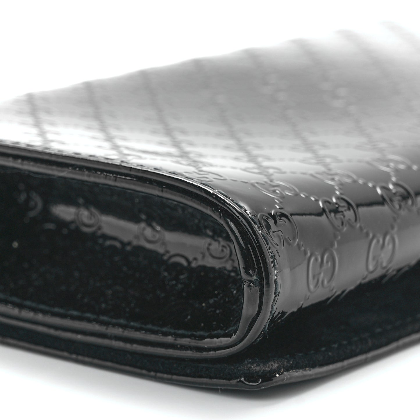 Patent Microguccissima Small Broadway Clutch Black