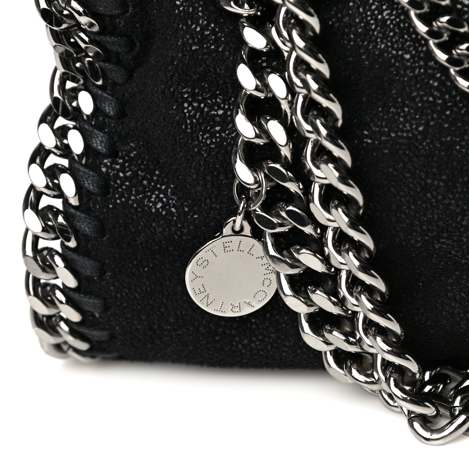 Stella McCartney Shaggy Deer Mini Falabella Fold Over Tote Black 7 of 11