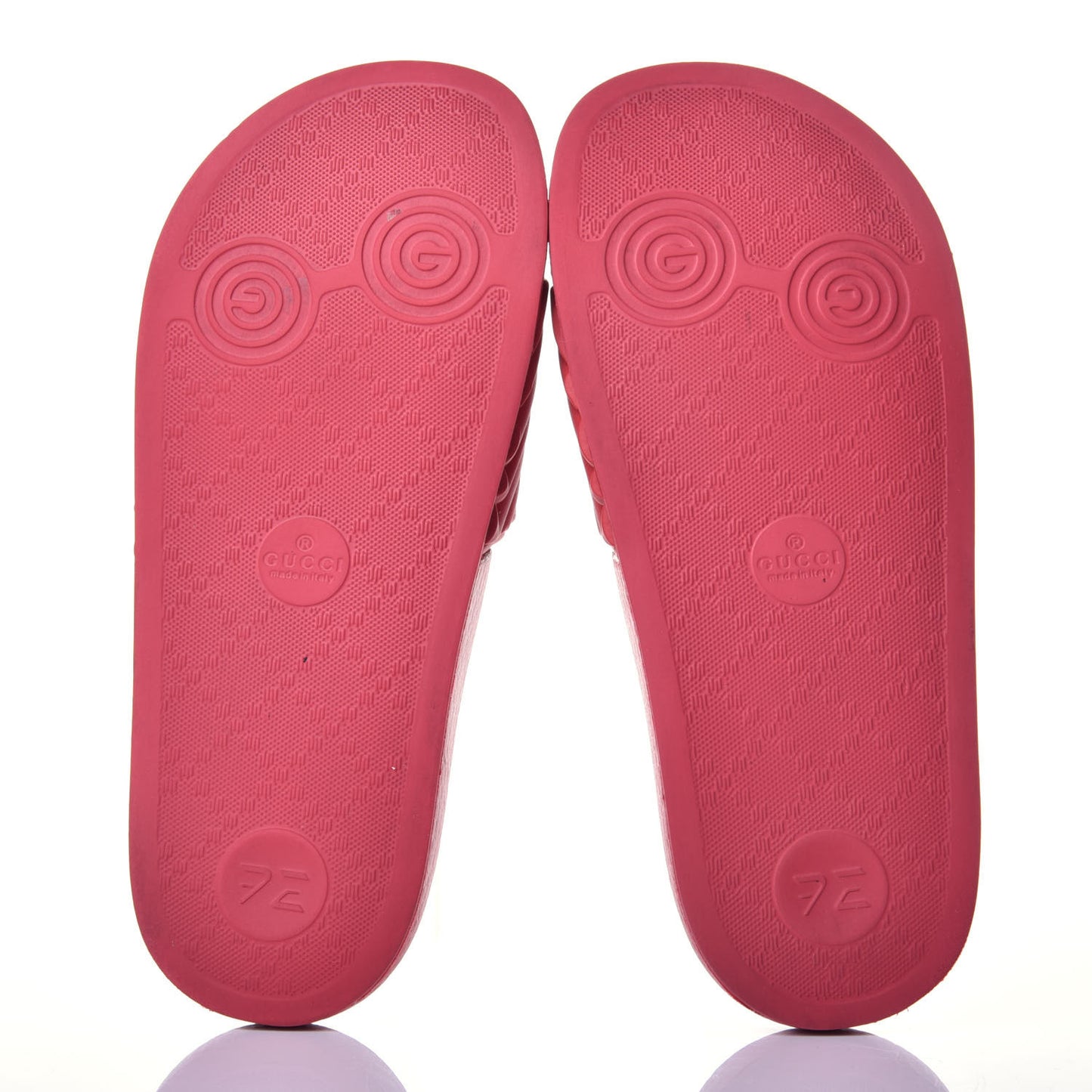 Rubber Matelasse Womens Slide Sandals 35 Hibiscus Red