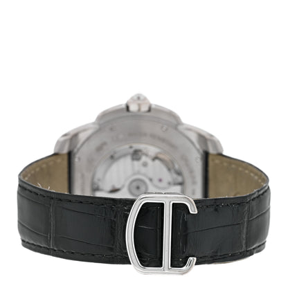 Cartier 18K White Gold Alligator Diamond Bezel 42mm Calibre de Cartier Automatic Watch 3 of 4
