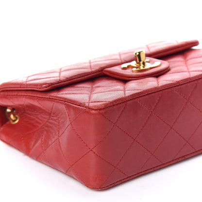 Chanel Lambskin Quilted Mini Square Flap Red 9 of 10
