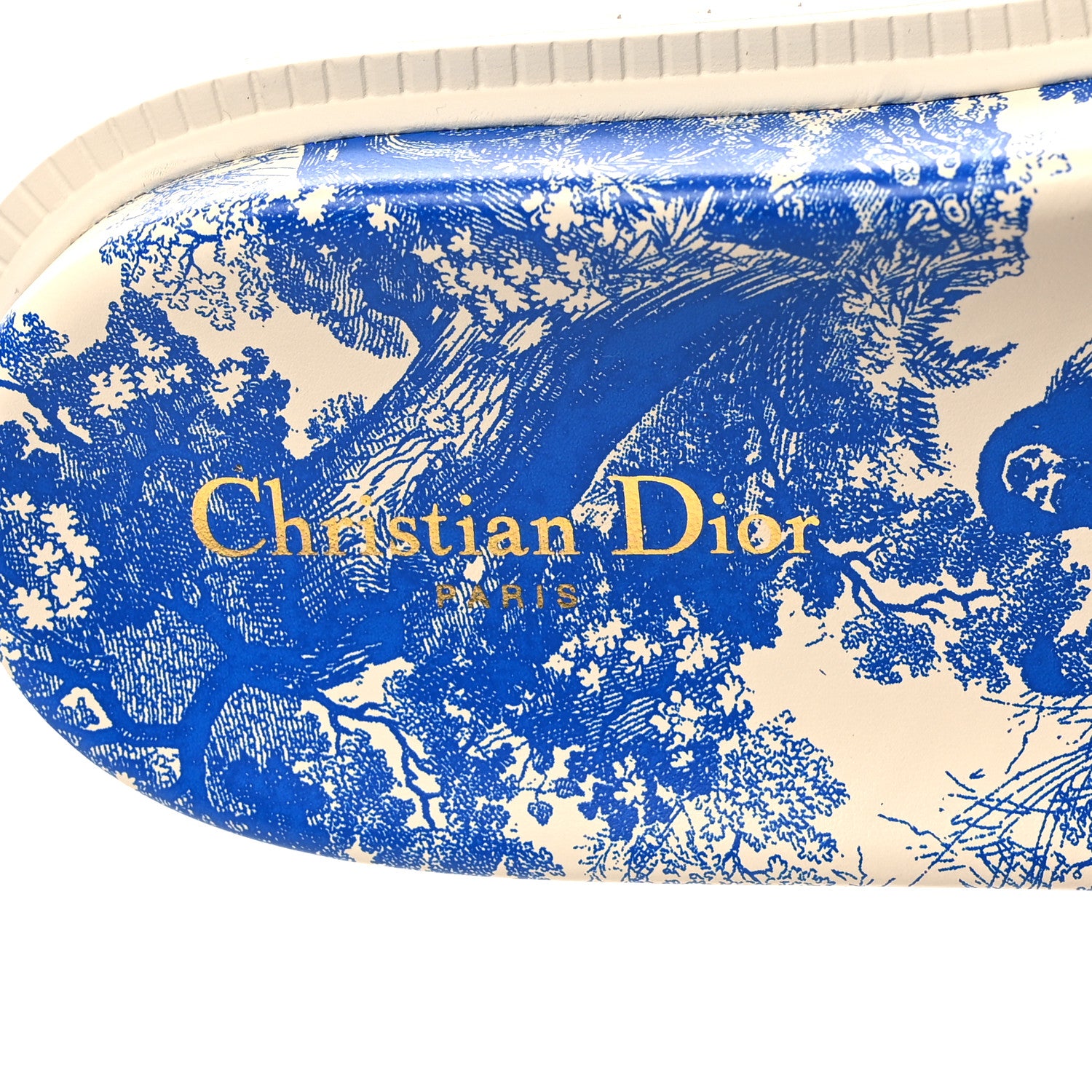 Christian Dior Canvas Toile de Jouy Embroidered Dway 10mm Slide Sandals 39.5 Blue 8 of 8