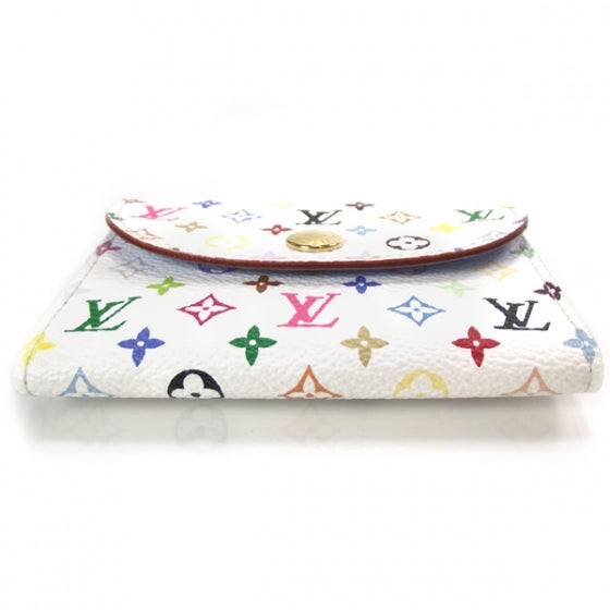 Monogram Multicolor Business Card Holder White