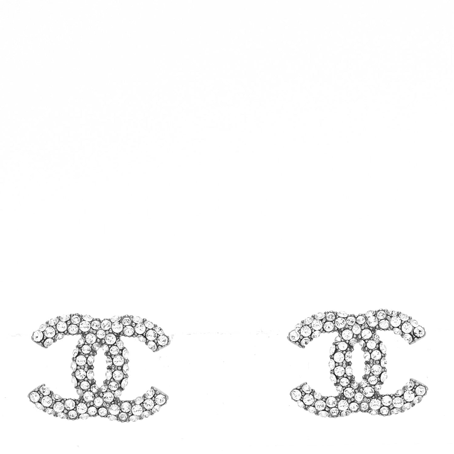 Crystal Mini CC Earrings Silver