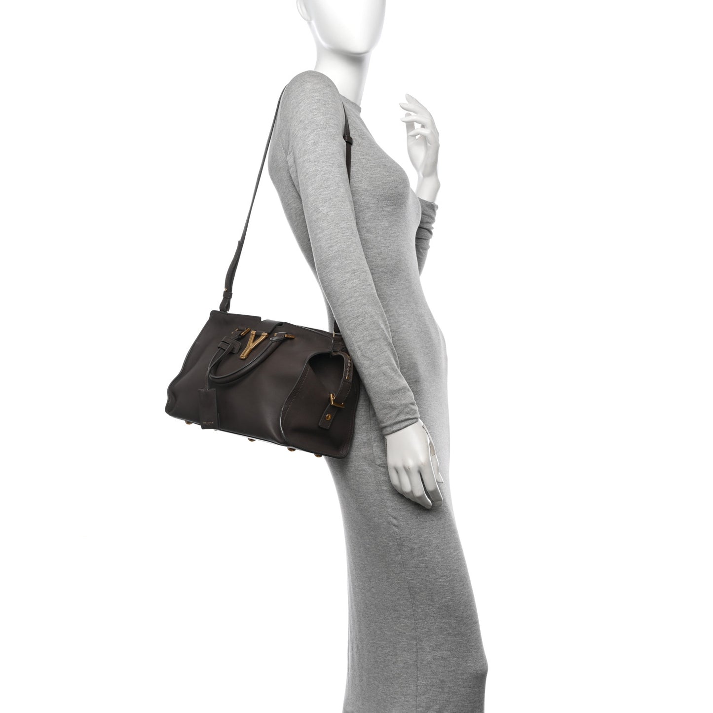 Calfskin Small Classic Y Cabas Gray