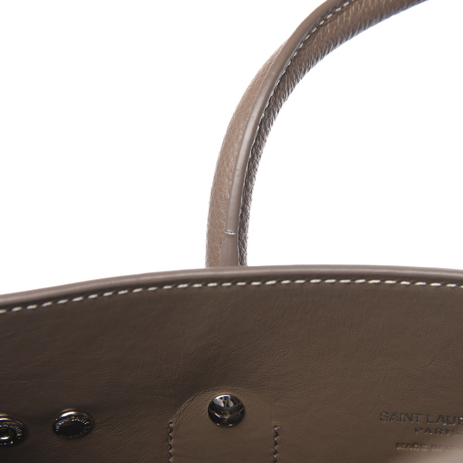 Saint Laurent Grained Calfskin Topstich Baby Sac De Jour Taupe 16 of 19