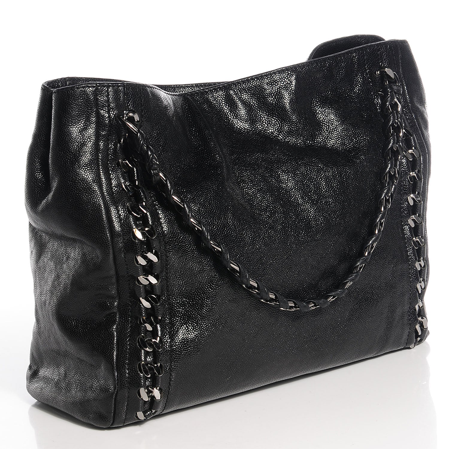 Chanel Glazed Caviar Modern Chain Tote Black 3 of 7
