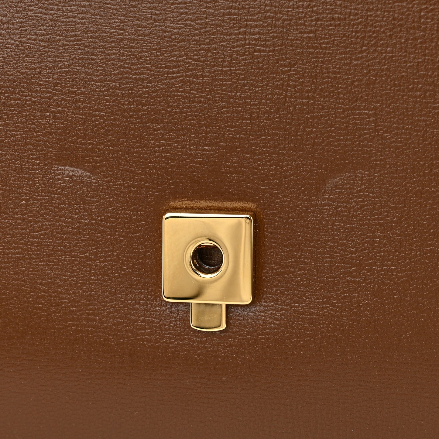 Glazed Textured Calfskin Mini Horsebit 1955 Top Handle Flap Bag Brown Sugar