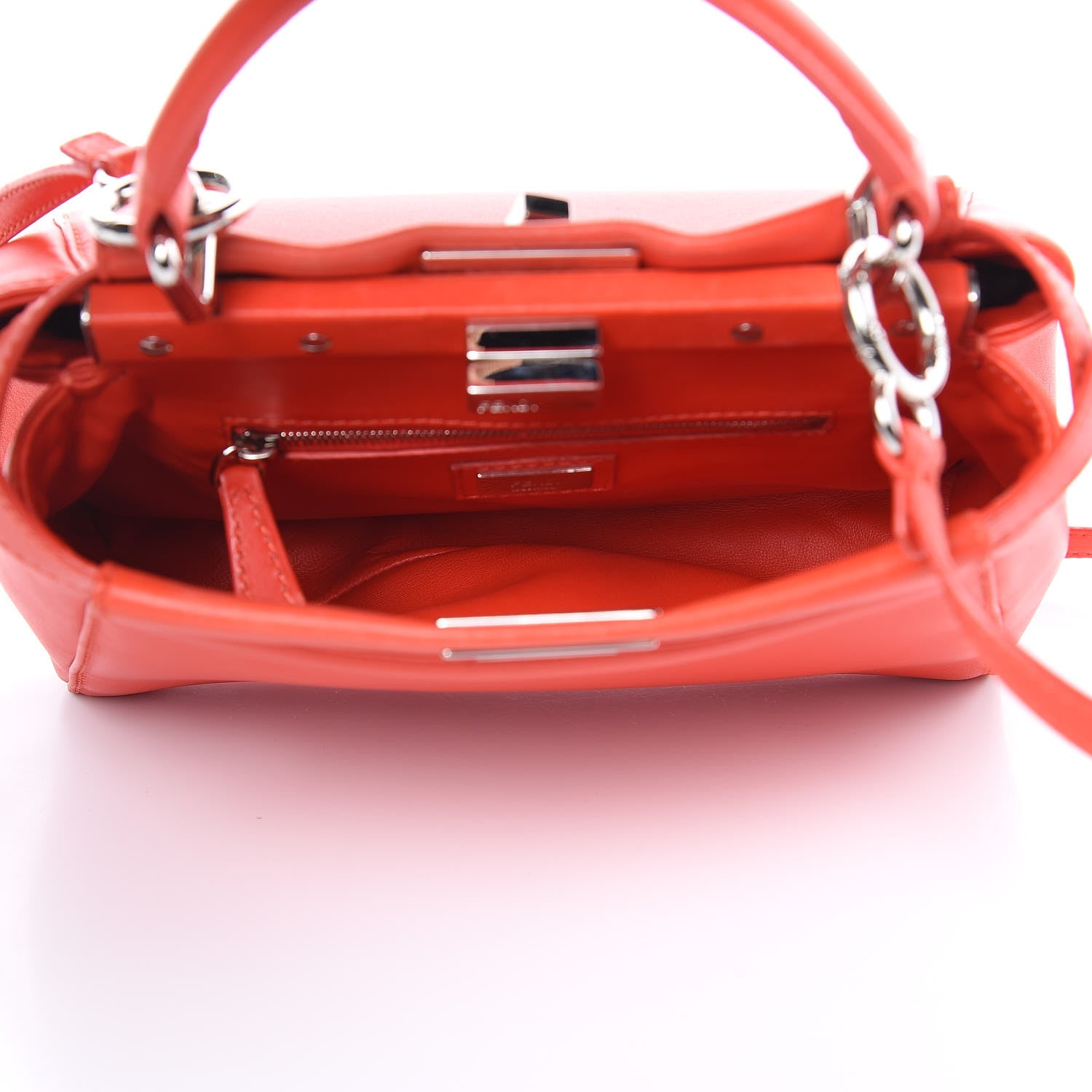 Fendi Nappa Mini Peekaboo Iconic Satchel Papavero 5 of 13