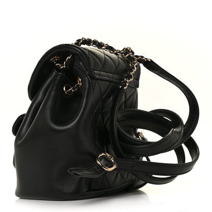 Chanel Lambskin Quilted Small Duma Drawstring Backpack Black 4 of 17