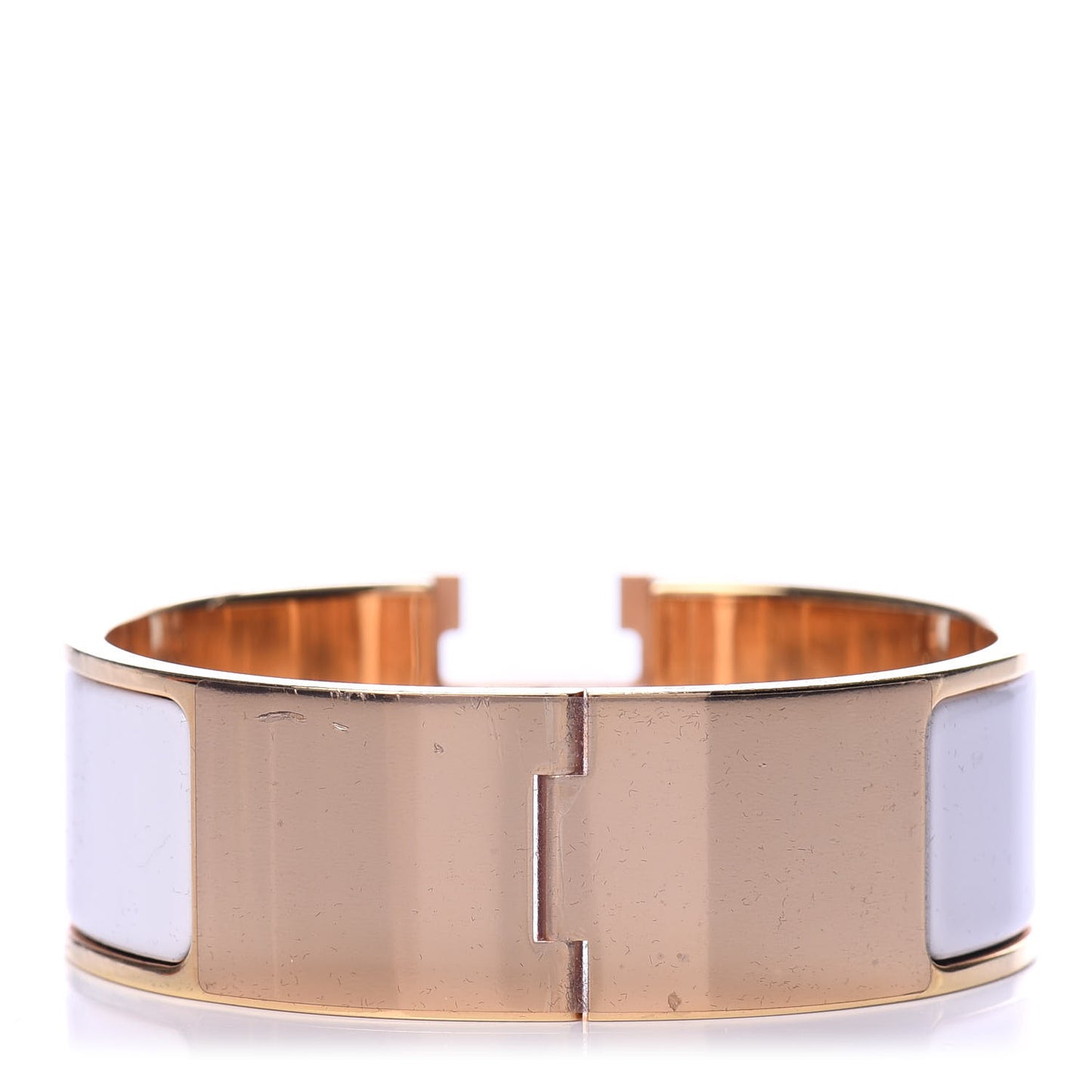 Enamel Wide Clic Clac H Bracelet PM White