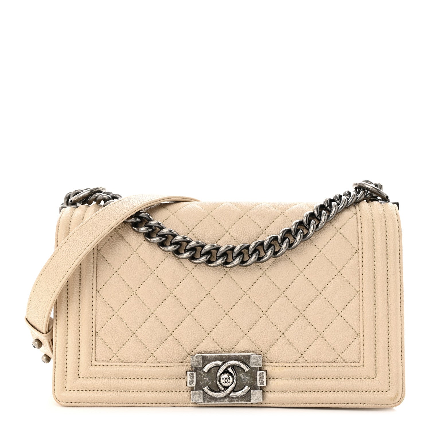 Chanel Caviar Quilted Medium Boy Flap Beige Clair 1 of 11