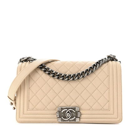 Chanel Caviar Quilted Medium Boy Flap Beige Clair 1 of 11