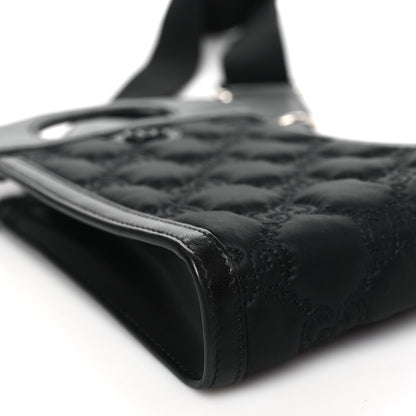 Gucci Nylon Calfskin Enamel GG Matelasse Mini Top Slip Handle Crossbody Bag Black 9 of 10