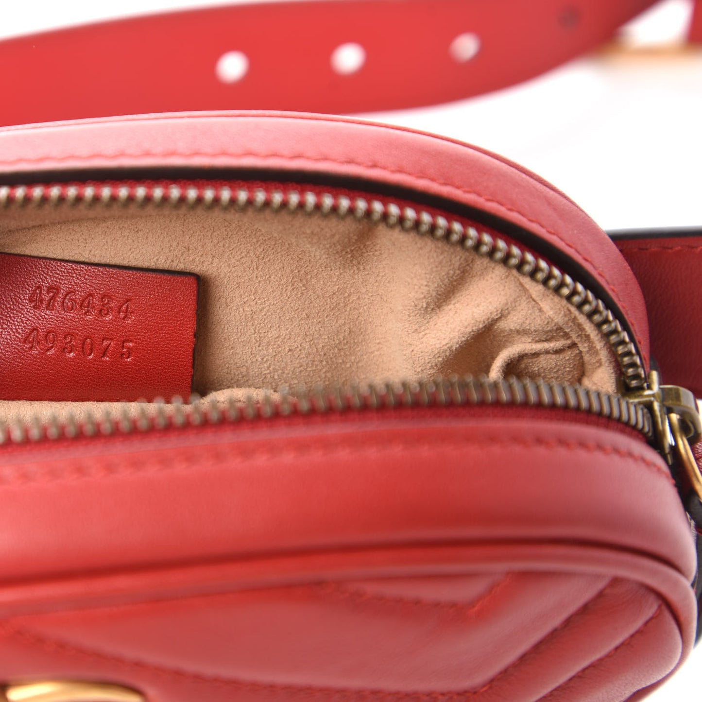 Calfskin Matelasse GG Marmont Belt Bag 85 34 Hibiscus Red