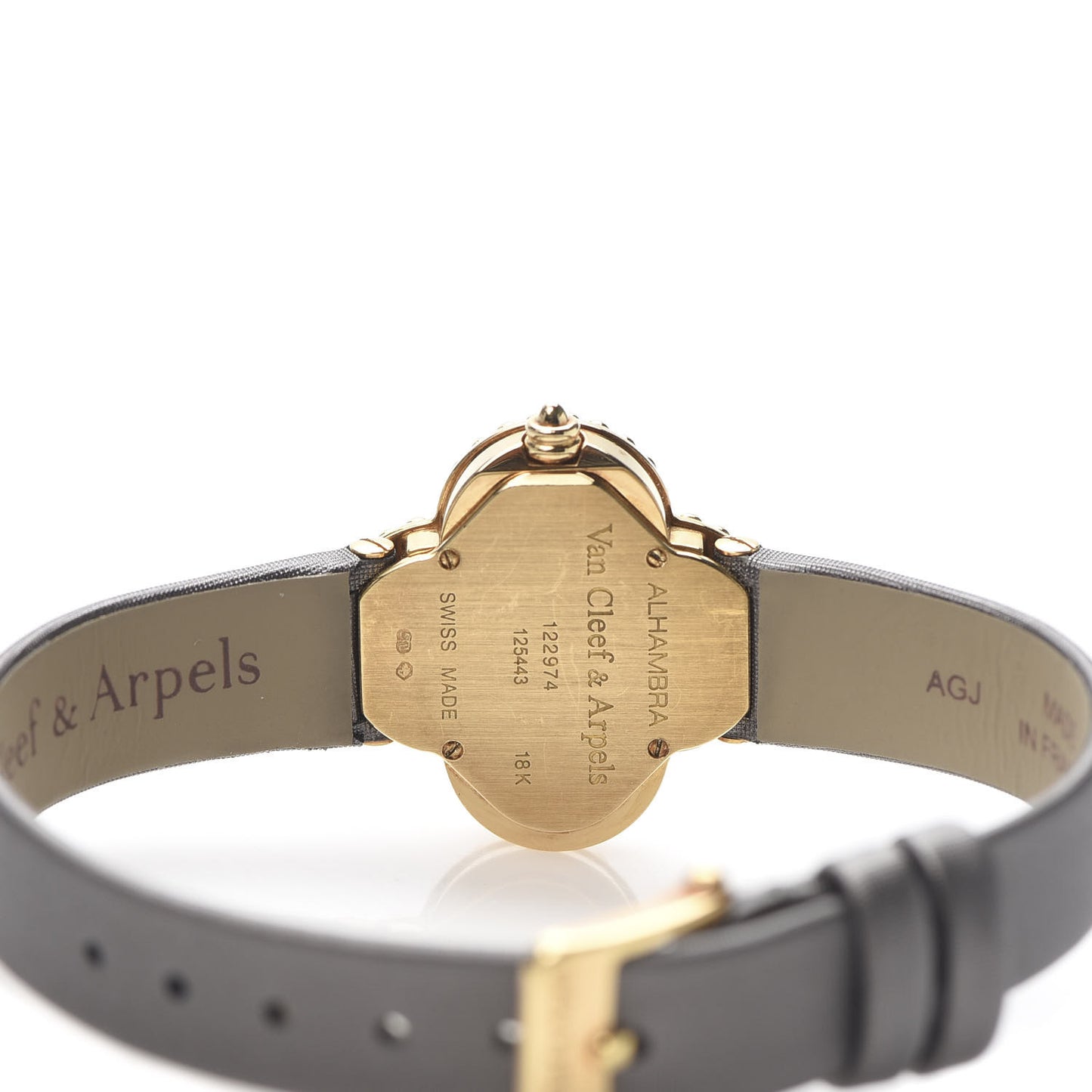 18K Yellow Gold Satin 26mm Alhambra Quartz Watch Gold
