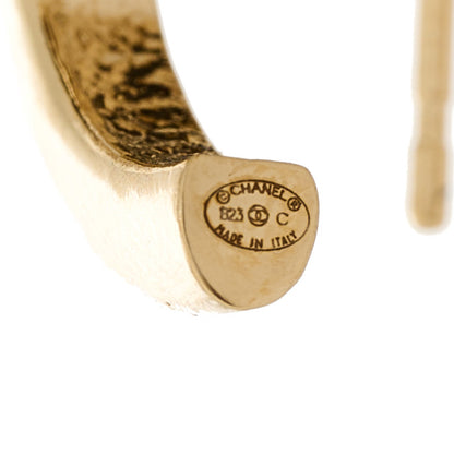 Chanel Metal Resin Calfskin Quilted CC Turnlock Chain Bag Earrings Gold Pearly White 4 of 4