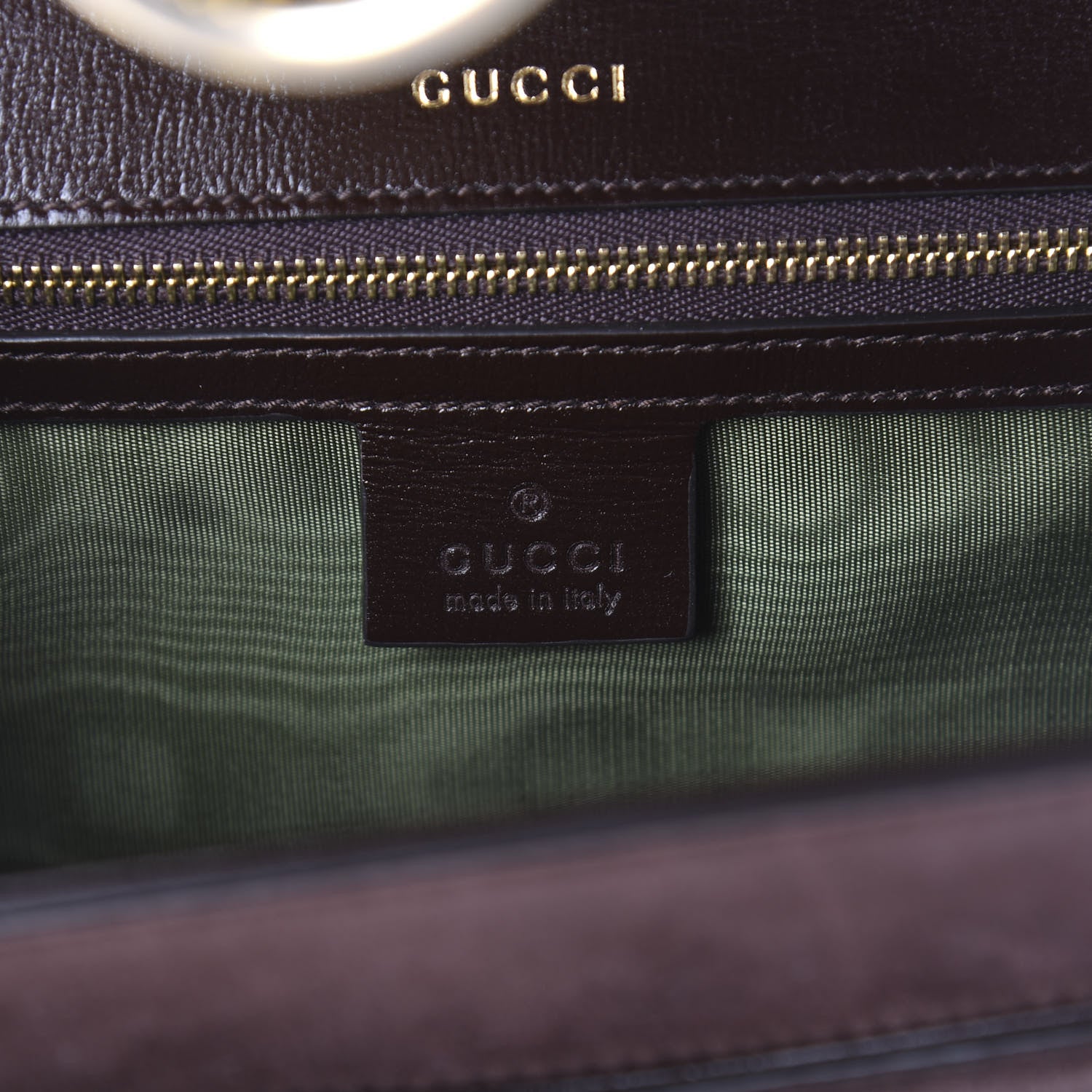 Gucci Suede Small Torchon GG Ring Shoulder Bag Reflex Brown 8 of 11