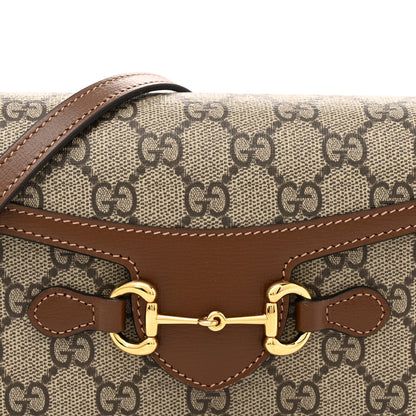 Gucci GG Supreme Monogram Mini Horsebit 1955 Shoulder Bag Beige Brown Sugar 8 of 11