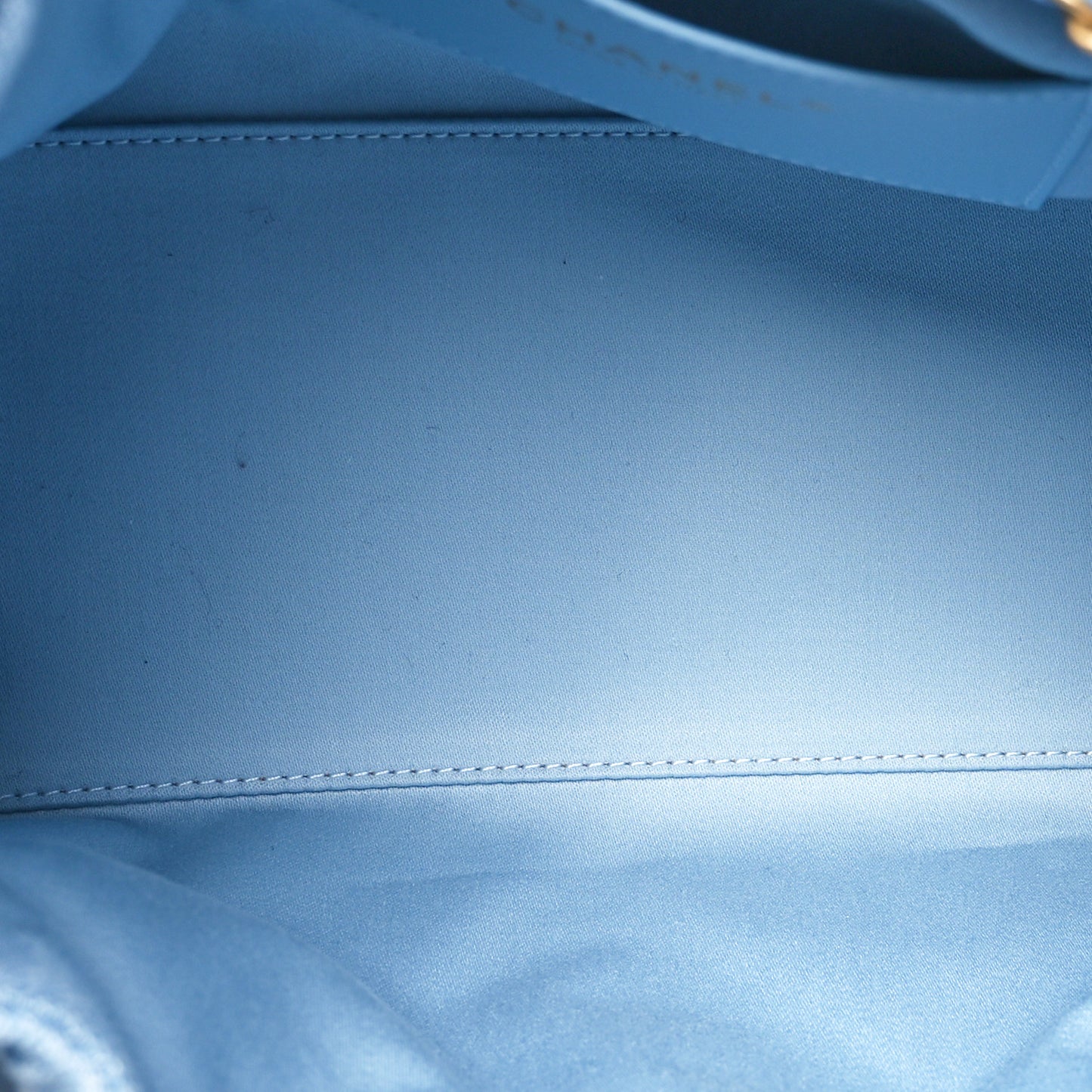 Washed Denim Quilted Small Chanel 25 Handbag Blue