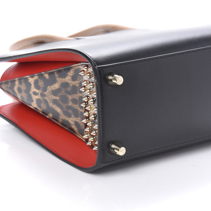 Christian Louboutin Calfskin Patent Leopard Studded Small Paloma Black 6 of 10