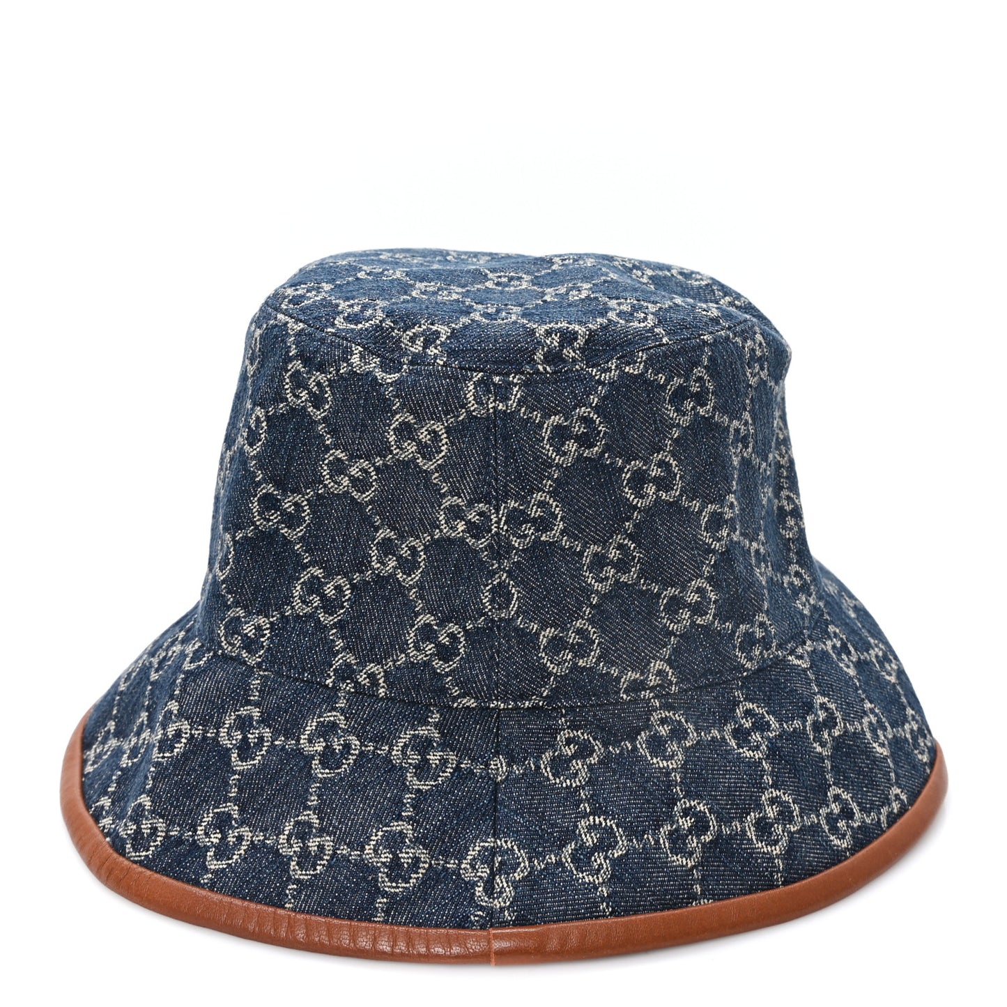 Washed Jacquard Denim Nappa GG Monogram Oscar Bucket Hat L Denim Cuir