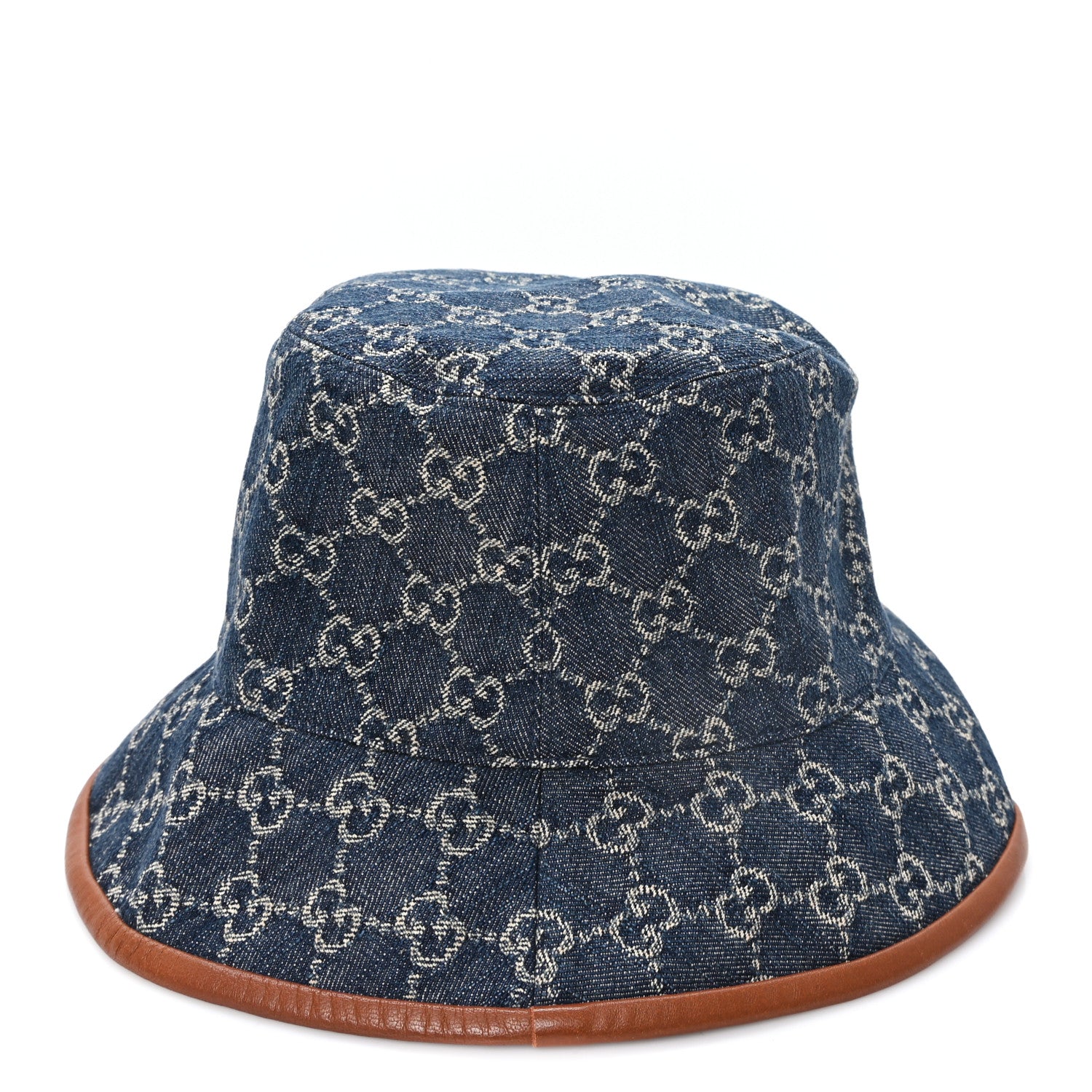 Gucci Washed Jacquard Denim Nappa GG Monogram Oscar Bucket Hat L Denim Cuir 5 of 9