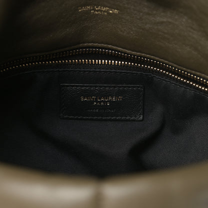 Saint Laurent Lambskin Quilted Medium Loulou Puffer Monogram Chain Satchel Seaweed 6 of 14