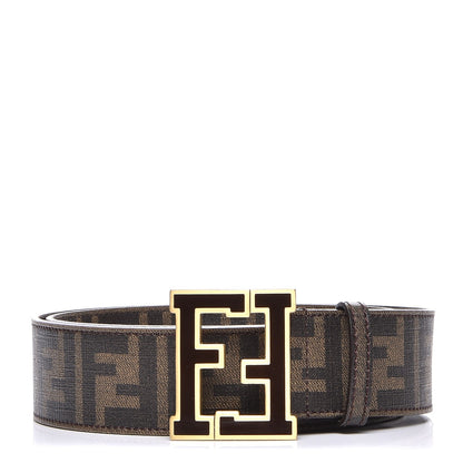 Fendi Coated Canvas FF Buckle Belt 100 40 Tobacco 1 of 5