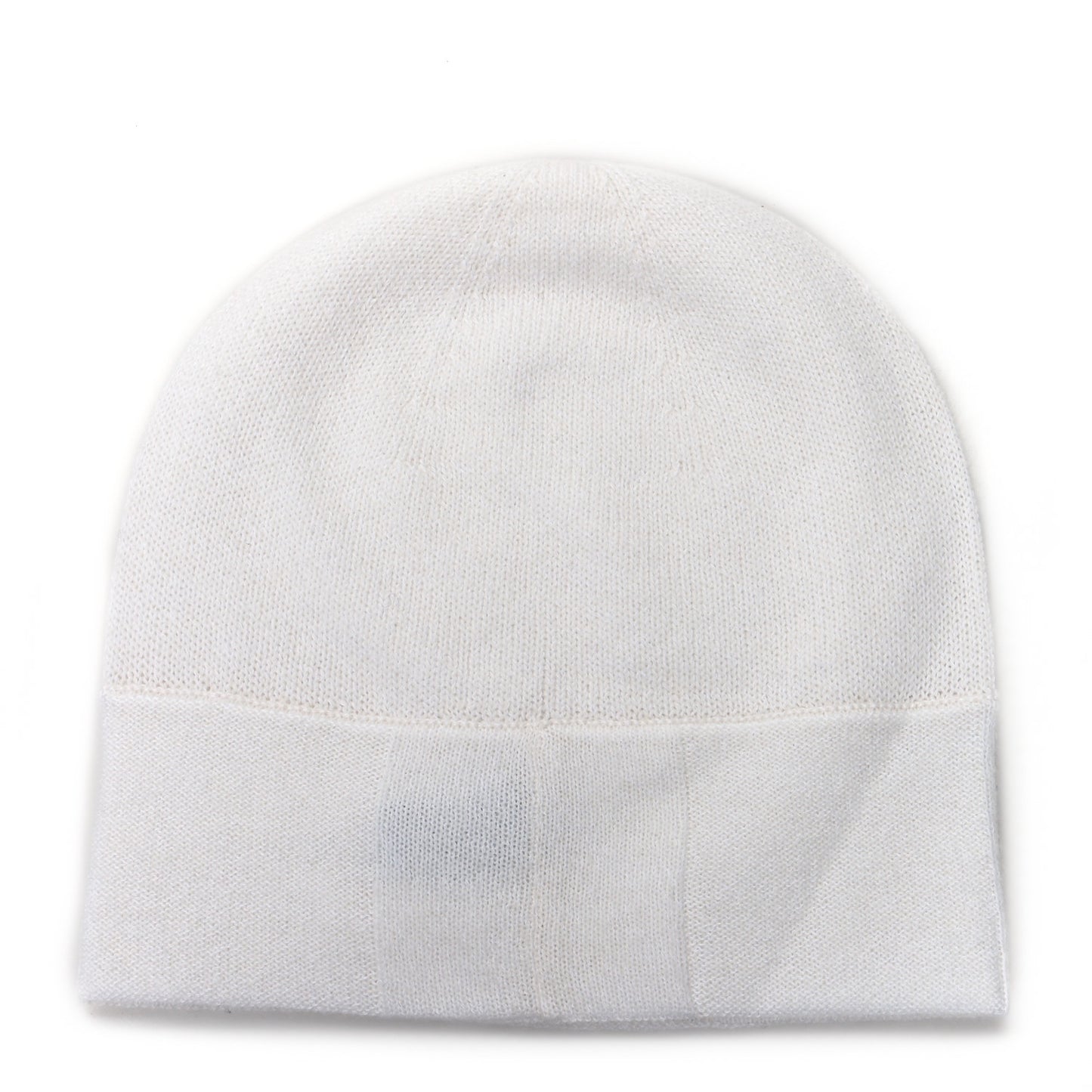 Cashmere Wool CC Beanie Hat White