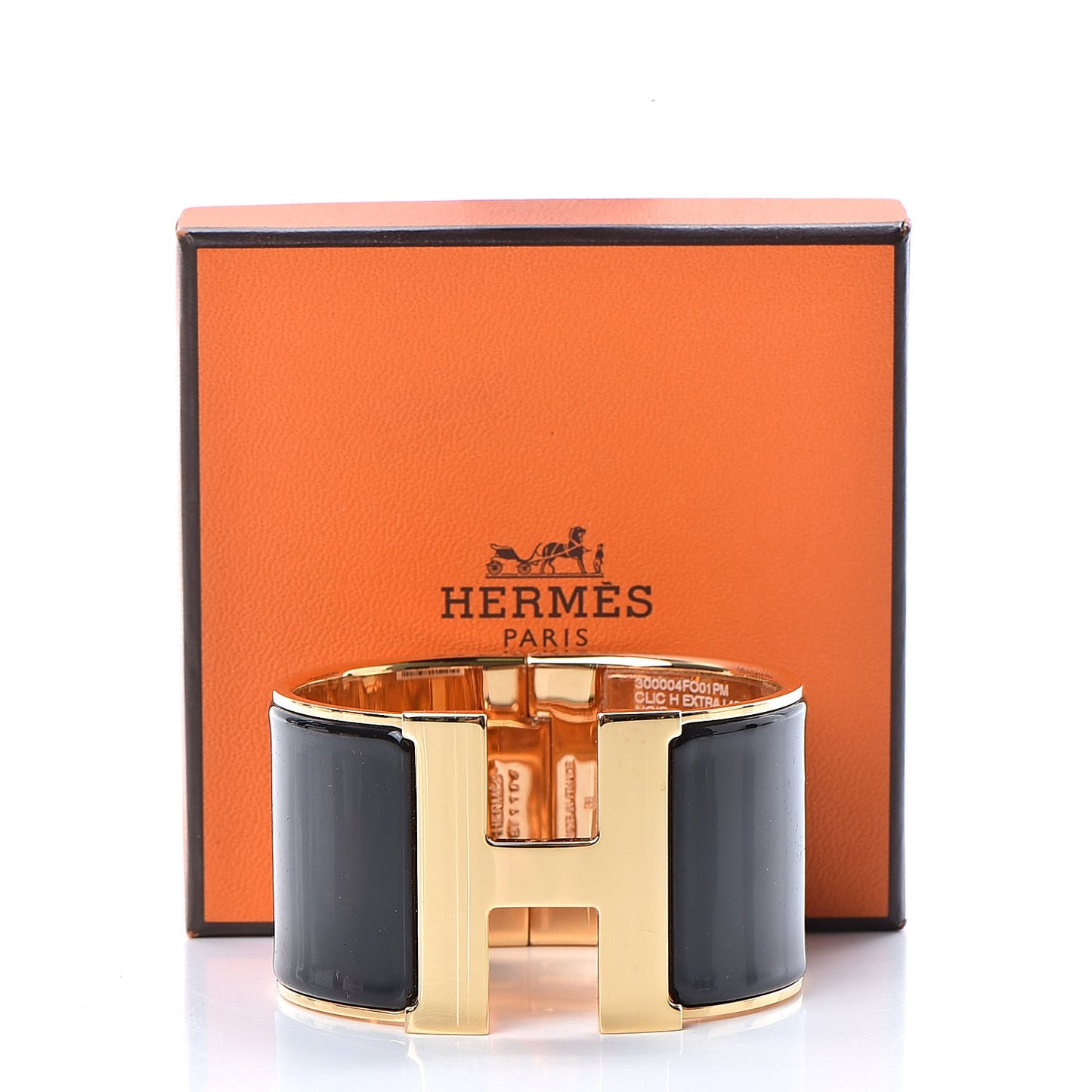 Enamel Extra Wide Clic Clac H Bracelet PM Black