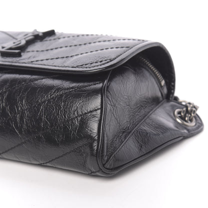 Saint Laurent Crinkled Calfskin Matelasse Monogram Niki Body Bag Black 9 of 9
