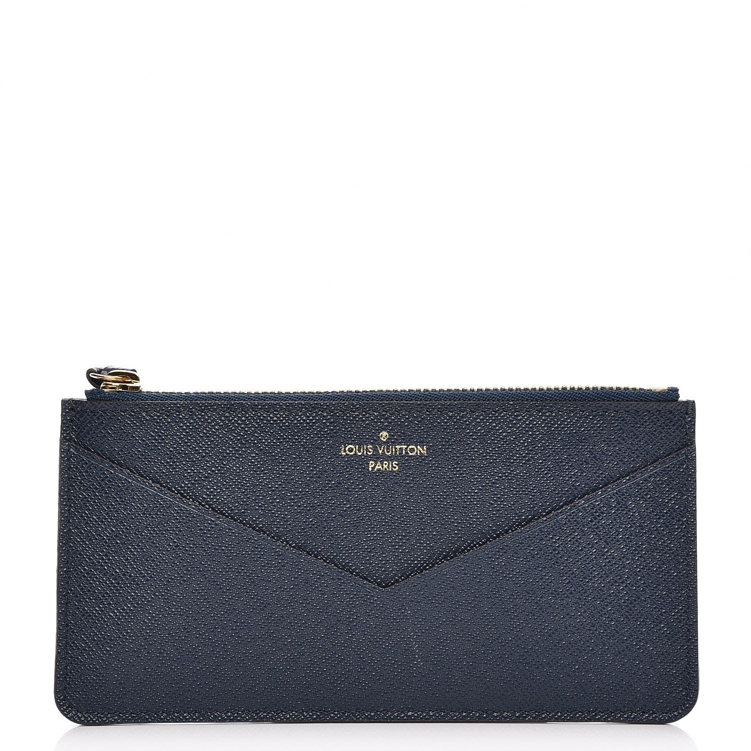 Louis Vuitton Calfskin Jeanne Wallet Zippered Insert Dark Blue 1 of 6