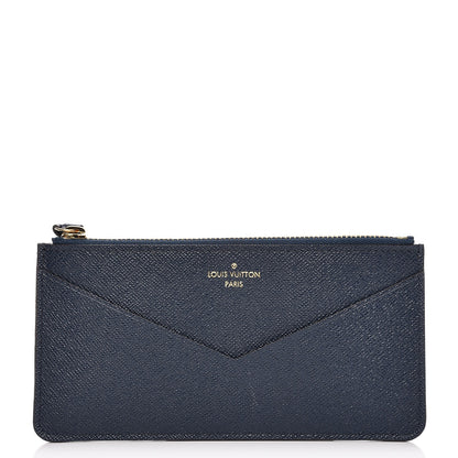 Louis Vuitton Calfskin Jeanne Wallet Zippered Insert Dark Blue 1 of 6