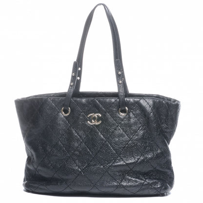 Chanel Glazed Calfskin Large On The Road Tote Black 1 of 8