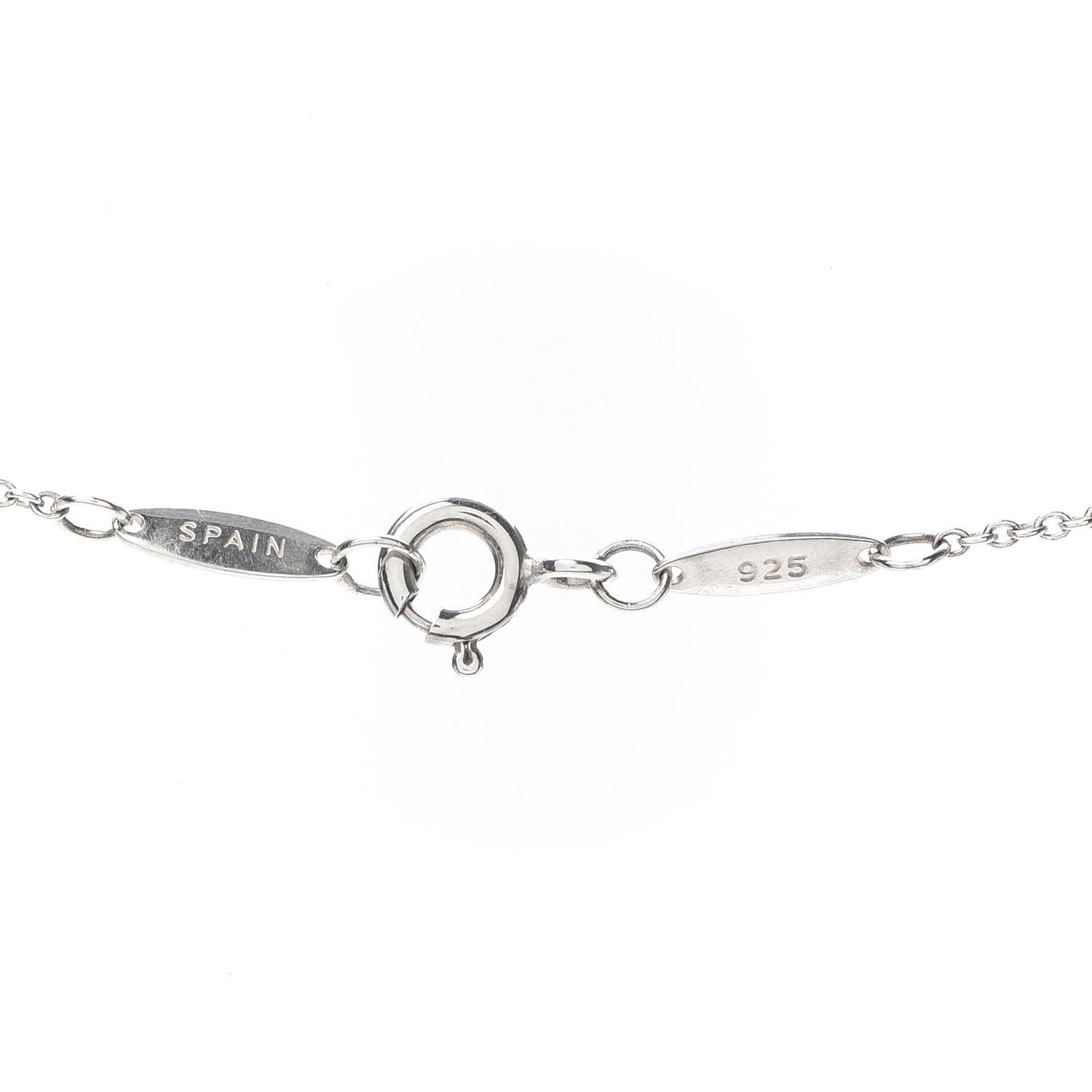 Sterling Silver Diamond 16mm Elsa Peretti Open Heart Pendant Necklace