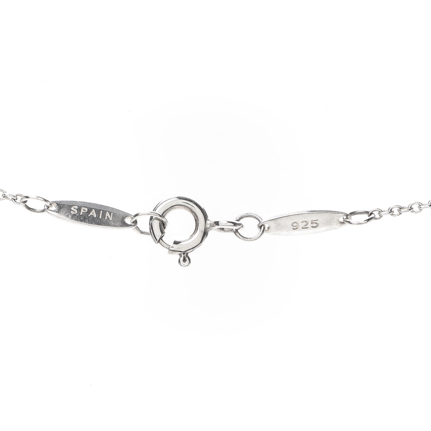 Tiffany Sterling Silver Diamond 16mm Elsa Peretti Open Heart Pendant Necklace 4 of 5
