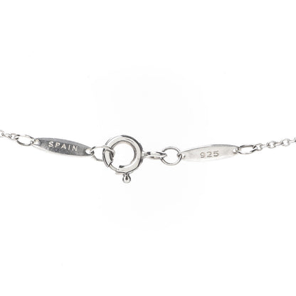Tiffany Sterling Silver Diamond 16mm Elsa Peretti Open Heart Pendant Necklace 4 of 5