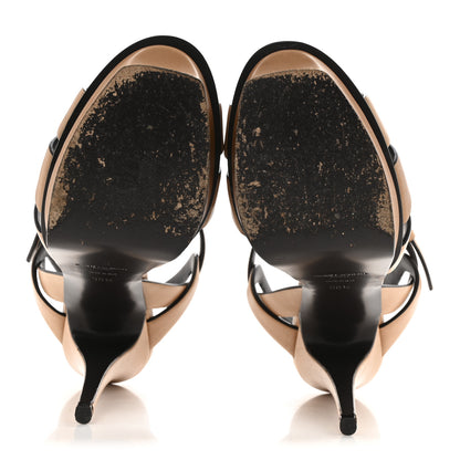 Saint Laurent Calfskin Tribute 105 Platform Sandals 38.5 Gold Brown 6 of 10