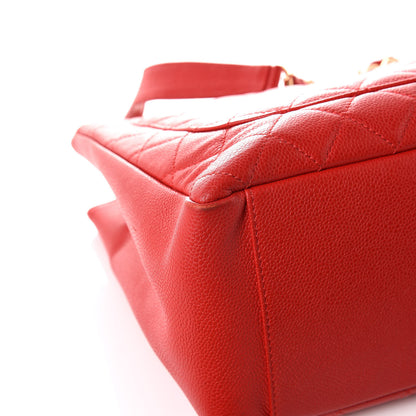 Chanel Caviar Quilted Grand Shopping Tote GST Red 15 of 16