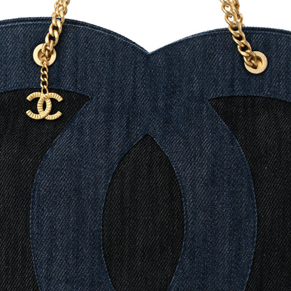 Chanel Denim Large Two Tone CC Shopping Tote Blue 9 of 11