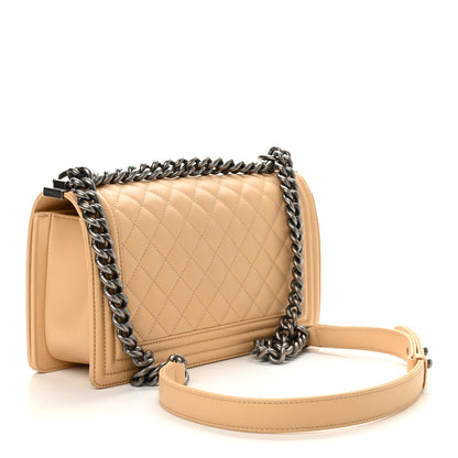 Chanel Calfskin Quilted Medium Boy Flap Beige 2 of 8