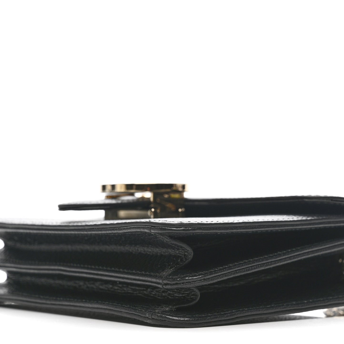 Dollar Calfskin Small Interlocking G Shoulder Bag Black