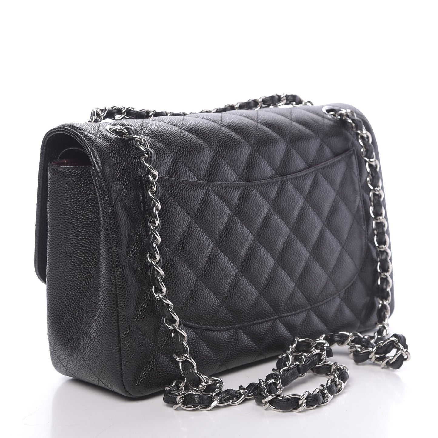 Caviar Quilted Jumbo Double Flap Black